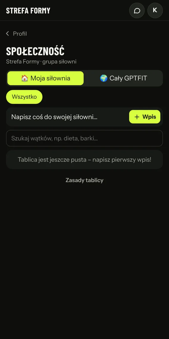 Społeczność: forum siłowni i całego GPFIT